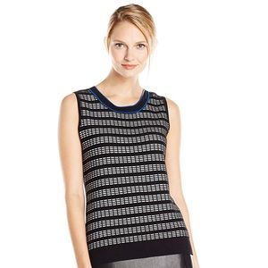 NEW Kasper Sleeveless Window Paneling Knit Top